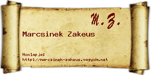 Marcsinek Zakeus névjegykártya